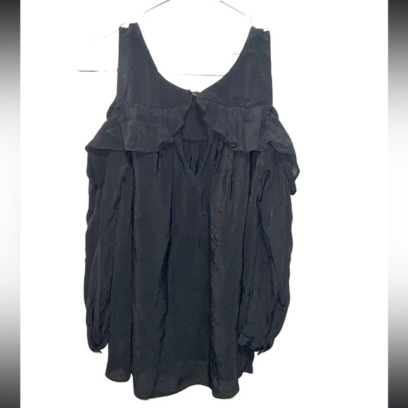 Maeve Anthropologie Black Cold Shoulder Tunic Top - Picture 7 of 13